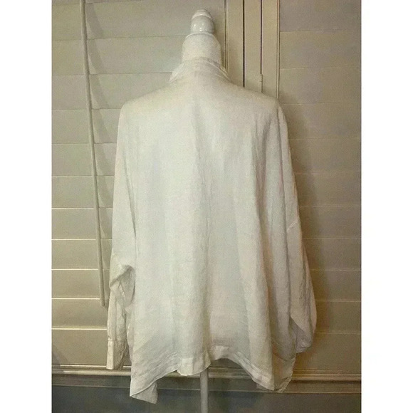 Eskandar Shirt Top Women's Size 1 Linen Lagenlook Oversize Boxy Button Up Long - Picture 6 of 9